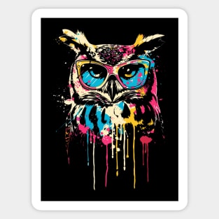 Colorful Owl Head Sticker